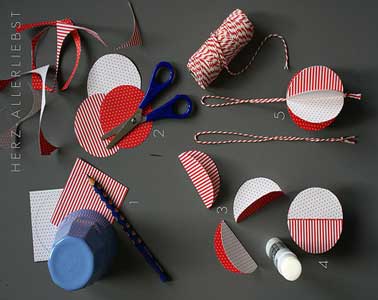 Diy Déco Fabriquer Des Boules De Noël Rouges Et Blanches